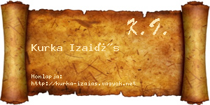 Kurka Izaiás névjegykártya